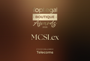 Foto del Premio TOP LEGAL Boutique Awards 2026 assegnato a MCS Lex